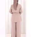 Kolyeli Tunik Pantolon Takım 8027 Vizon