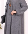 Kolyeli Tunik Pantolon Takım ŞAL HEDİYE! 8020 Antrasit