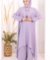 Kolyeli Tunik Pantolon Takım ŞAL HEDİYE! 8020 Lila