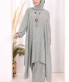 Kolyeli Tunik Pantolon Takım ŞAL HEDİYE! 8020 Mint