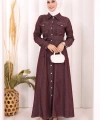 Kot Elbise 7061 Bordo