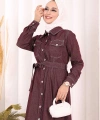 Kot Elbise 7061 Bordo