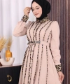 Leopar Biyeli Kemerli Elbise 3930 Taş