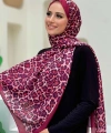 Leopar Desenli Şal 2067 Bordo