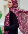 Leopar Desenli Şal 2067 Bordo