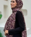 Leopar Desenli Şal 2067 Kahverengi
