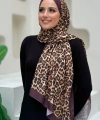 Leopar Desenli Şal 2067 Mürdüm
