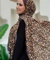 Leopar Desenli Şal 2067 Mürdüm