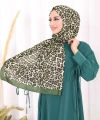 Leopar Desenli Şal 2067 Zümrüt