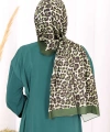 Leopar Desenli Şal 2067 Zümrüt
