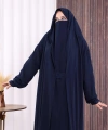 Medine Kendinden Peçeli Sufleli Cilbab 6032 Lacivert