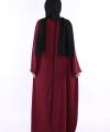 Önden Bağlama Detaylı Abaya 70005 Bordo