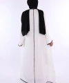 Önden Bağlama Detaylı Abaya 70005 Ekru