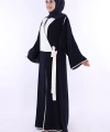 Önden Bağlama Detaylı Abaya 70005 Lacivert