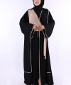 Önden Bağlama Detaylı Abaya 70005 Siyah