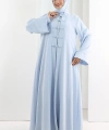 Önden Bağlamalı Tunik Üçlü Takım 7080 Bebe Mavisi