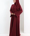 Önden Bağlamalı Tunik Üçlü Takım 7080 Bordo