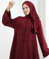Önden Bağlamalı Tunik Üçlü Takım 7080 Bordo
