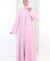 Önden Bağlamalı Tunik Üçlü Takım 7080 Pembe