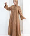 Önden Bağlamalı Tunik Üçlü Takım 7080 Taba
