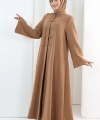 Önden Bağlamalı Tunik Üçlü Takım 7080 Taba