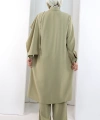 Önü Şal Detaylı Tunik Pantolon Takım 8018 Haki
