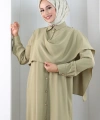 Önü Şal Detaylı Tunik Pantolon Takım 8018 Haki