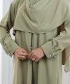 Önü Şal Detaylı Tunik Pantolon Takım 8018 Haki