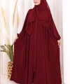 Oval Büzgülü Kol Manşetleri Lastikli  Ferace 6005 Bordo
