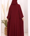 Oval Büzgülü Kol Manşetleri Lastikli  Ferace 6005 Bordo