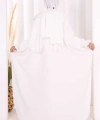 Pamuk Çiçek Detaylı Elbise Abaya ŞAL HEDİYE  8009 Ekru