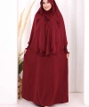 Peçeli Cilbab Model Elbise 6063 Bordo