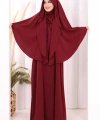 Peçeli Cilbab Model Elbise 6063 Bordo