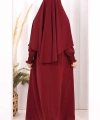 Peçeli Cilbab Model Elbise 6063 Bordo
