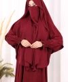 Peçeli Cilbab Model Elbise 6063 Bordo