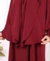 Peçeli Cilbab Model Elbise 6063 Bordo