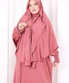 Peçeli Cilbab Model Elbise 6063 Gül Kurusu