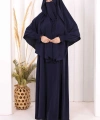 Peçeli Cilbab Model Elbise 6063 Lacivert