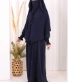 Peçeli Cilbab Model Elbise 6063 Lacivert
