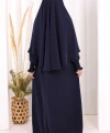 Peçeli Cilbab Model Elbise 6063 Lacivert