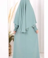 Peçeli Cilbab Model Elbise 6063 Mint