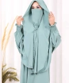 Peçeli Cilbab Model Elbise 6063 Mint