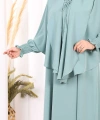 Peçeli Cilbab Model Elbise 6063 Mint