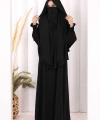 Peçeli Cilbab Model Elbise 6063 Siyah