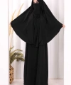 Peçeli Cilbab Model Elbise 6063 Siyah