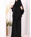Peçeli Cilbab Model Elbise 6063 Siyah