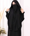 Peçeli Cilbab Model Elbise 6063 Siyah