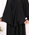 Peçeli Cilbab Model Elbise 6063 Siyah