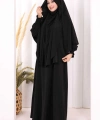 Peçeli Cilbab Model Elbise 6063 Siyah
