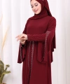 Pelerin, Elbise Takım  ŞAL HEDİYE  3932 Bordo